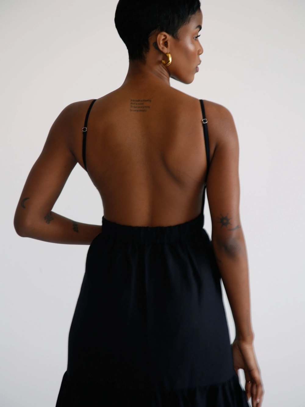 Celine Low Back Linen Dress RE ONA